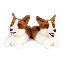 Load image into Gallery viewer, Everberry Corgi Slippers Front View of Pair