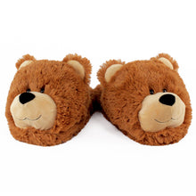 Load image into Gallery viewer, Everberry Fuzzy Bear Slippers Front View of Pair
