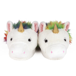 Fuzzy Unicorn Slippers View of Pair