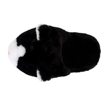 Load image into Gallery viewer, Everberry Black and White Kitty Slippers Top View