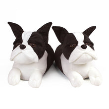 Load image into Gallery viewer, Everberry Boston Terrier Slippers Front View of Pair