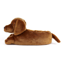Load image into Gallery viewer, Everberry Dachshund Slippers Side View