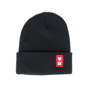 Everberry Heart and Crown Beanie Front View