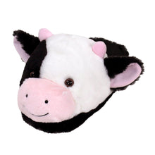 Load image into Gallery viewer, Everberry Fuzzy Cow Slippers 3/4 View