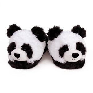 Everberry Fuzzy Panda Slippers Front View of Pair
