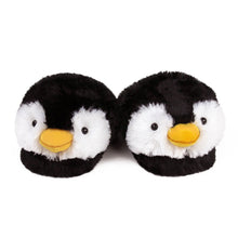 Load image into Gallery viewer, Everberry Fuzzy Penguin Slippers Front View of Pair