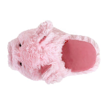 Load image into Gallery viewer, Everberry Fuzzy Pig Slippers Top View