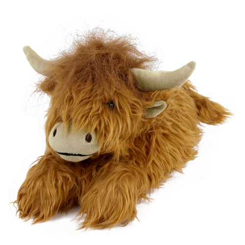 Everberry Highland Cattle Slippers 3/4 View