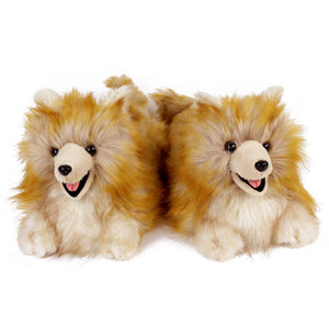 Everberry Pomeranian Slippers Front View of Pair